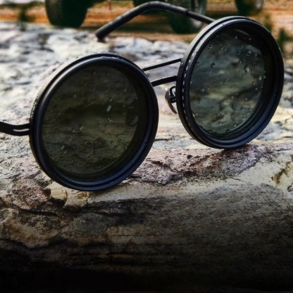 Men's Women's Round Polarized Shades - Adjustable Tint - Metal Frame