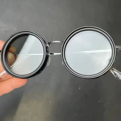 Men's Women's Round Polarized Shades - Adjustable Tint - Metal Frame