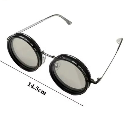 Men's Women's Round Polarized Shades - Adjustable Tint - Metal Frame