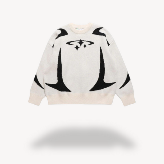 Unisex Graphic Knit Crew Neck Sweater 0