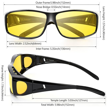 Polarized Night Driving Glasses - Anti Glare Safety Eyewear