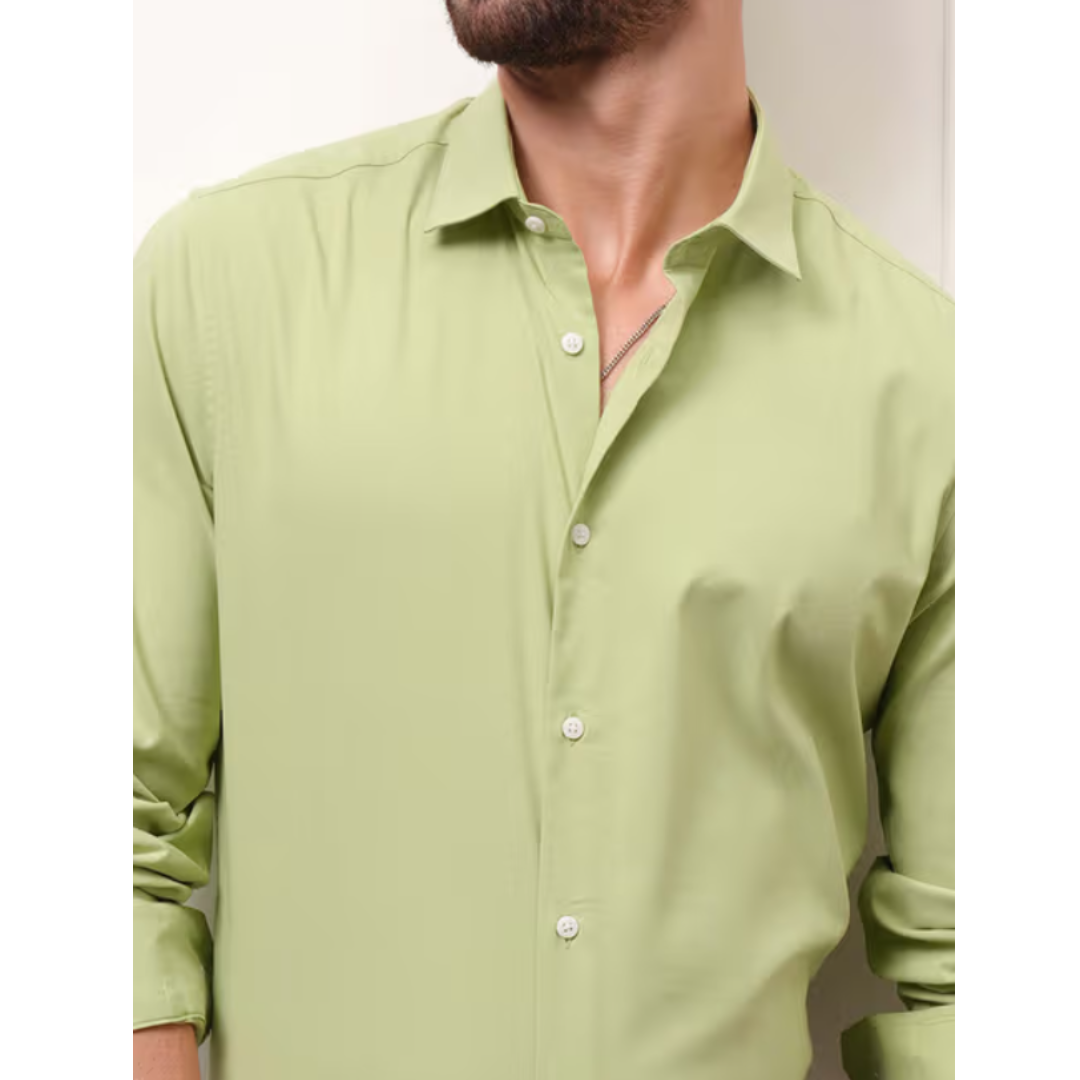 Bright Color Full Sleeve Mens Casual Shirt