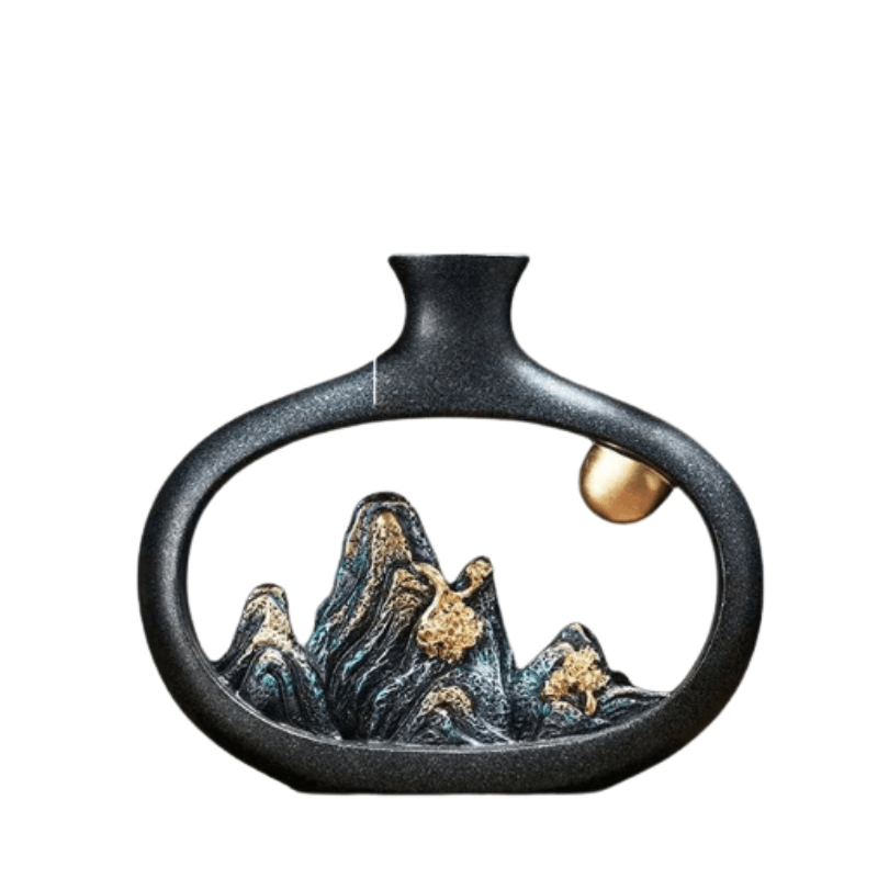 Beautiful Ceramic Mountain Vase Black Home Decor