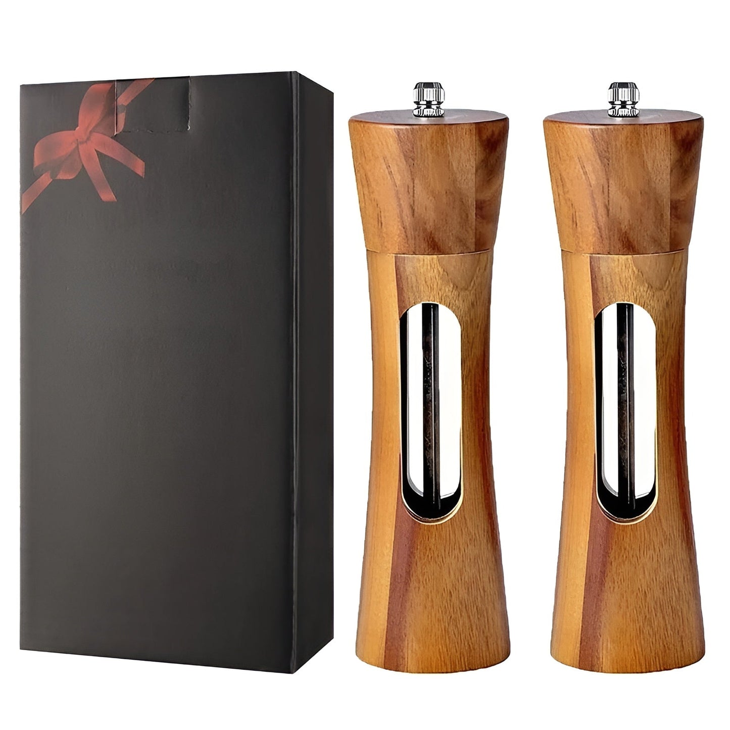 Classic Wooden Salt and Pepper Grinder Set