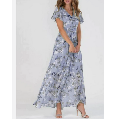 Beautiful Long Flowy Ruffle Sleeve Maxi Dress for Women