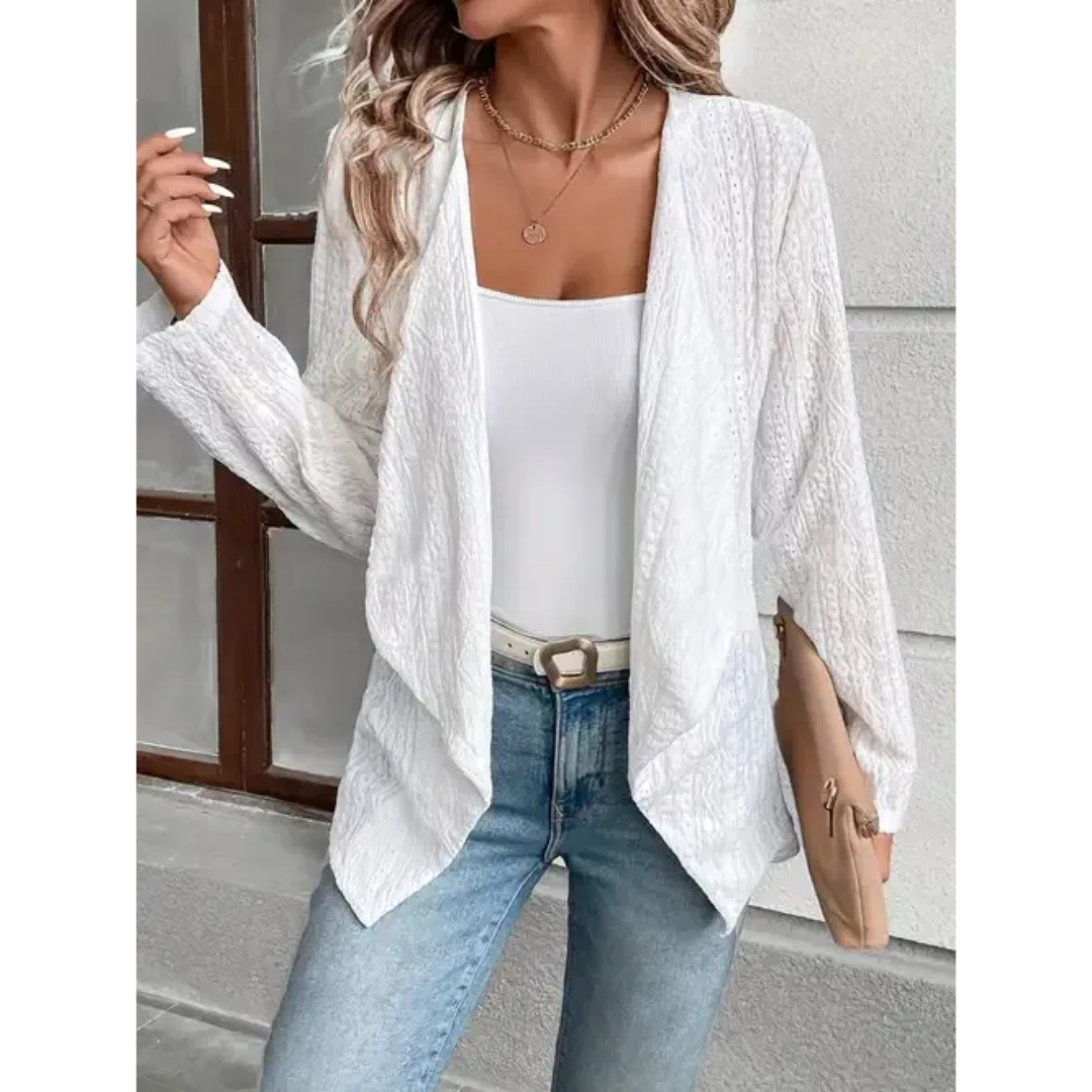 Ladies' Lace Trim Short Sleeve Sweater