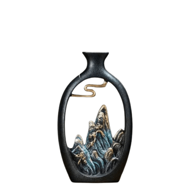 Beautiful Ceramic Mountain Vase Black Home Decor