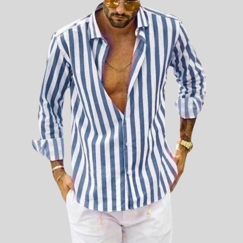 Classic Casual Striped Mens Shirt