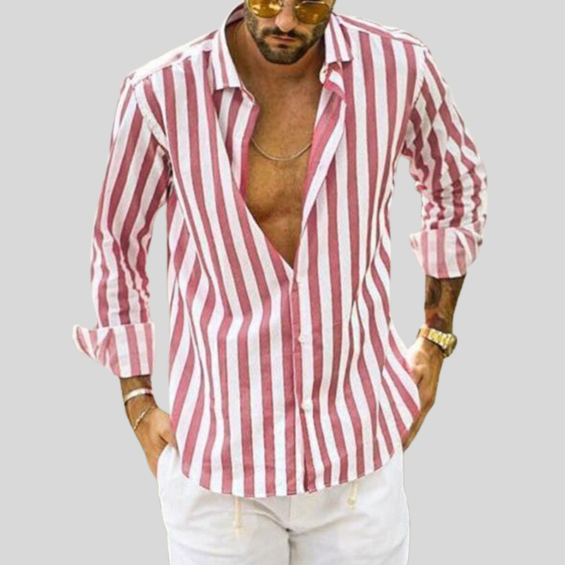 Classic Casual Striped Mens Shirt