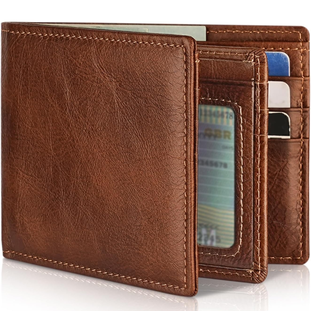 Thin Men's Leather Bifold RFID Wallet