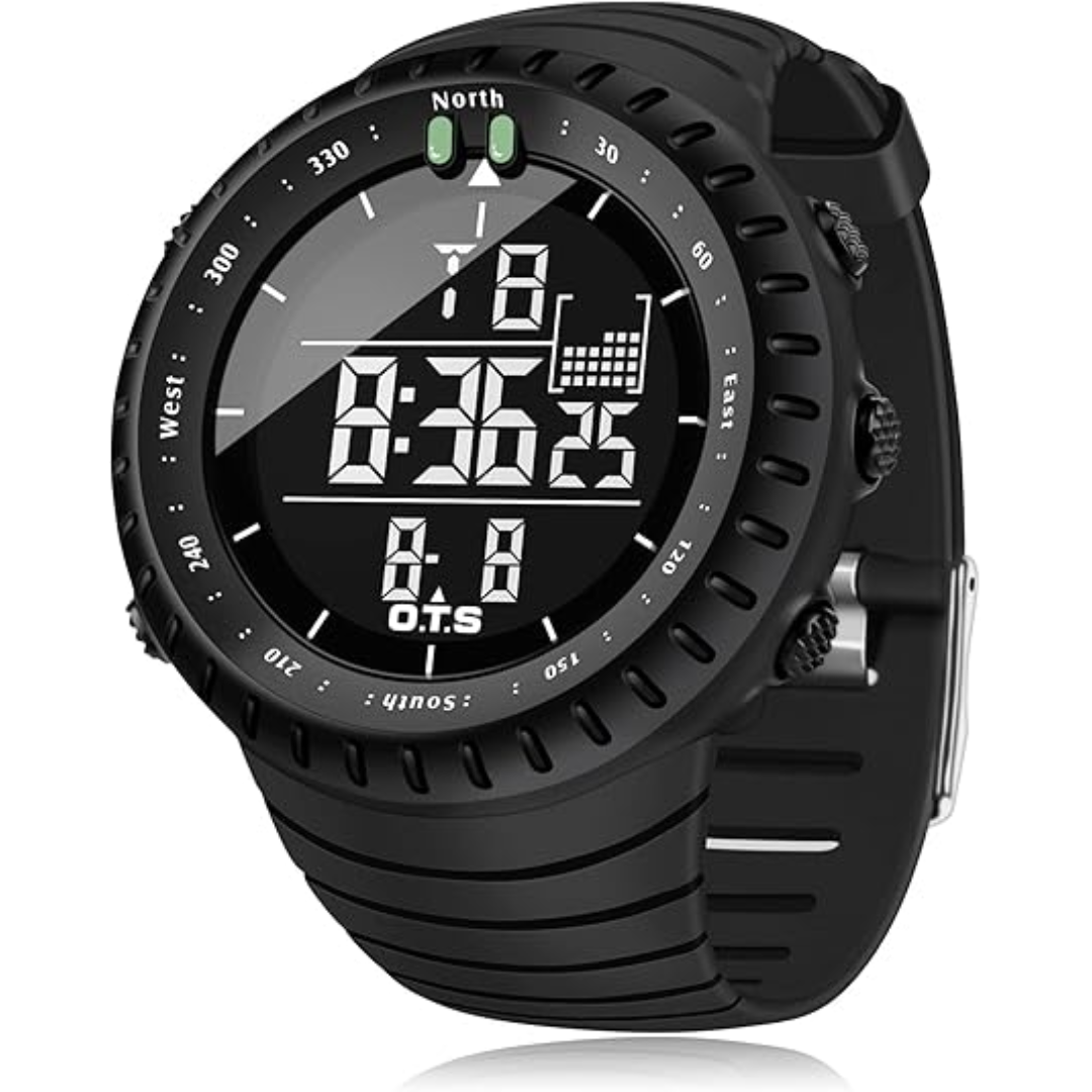 Rugged Men's Digital Outdoor Watch - Water Resistant & LED - Luxivelle