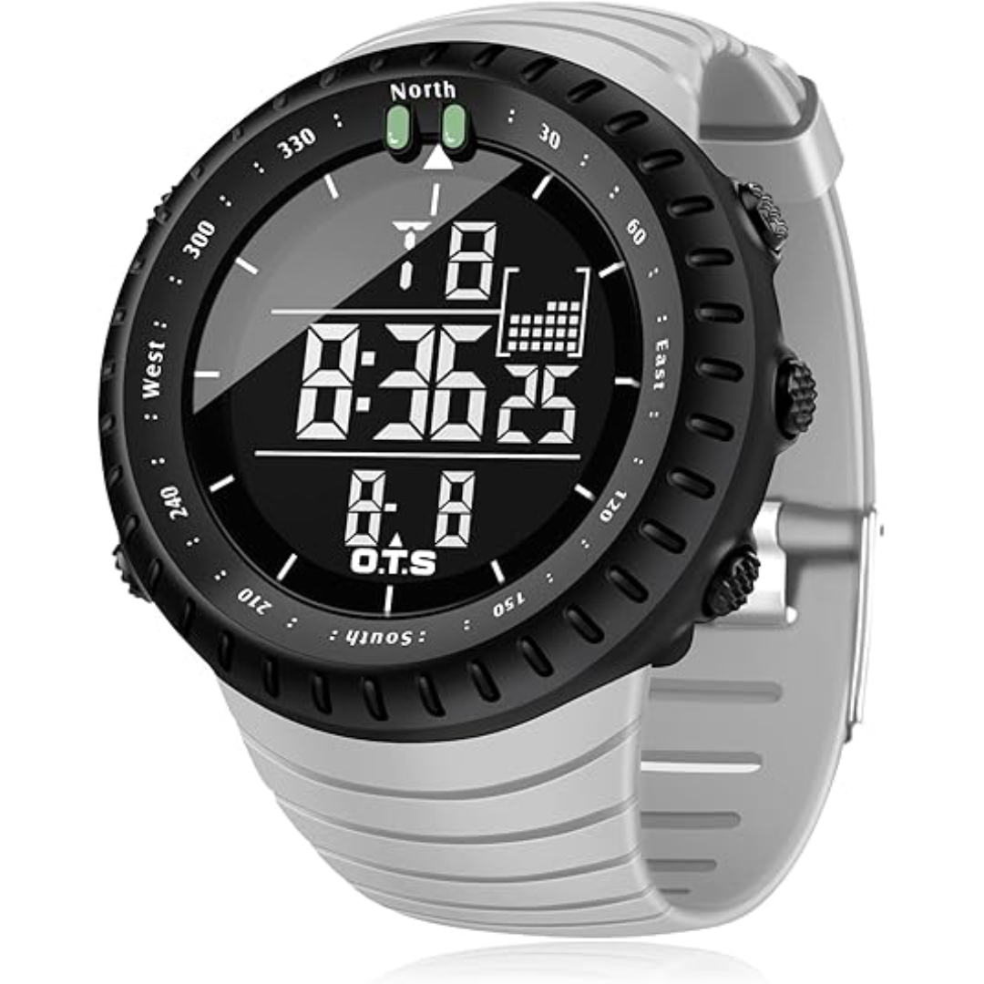 Rugged Men's Digital Outdoor Watch - Water Resistant & LED