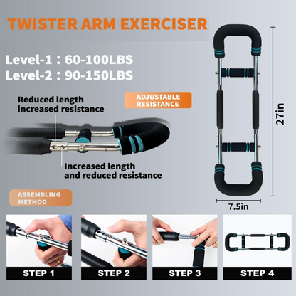 Compact Arm Trainer – Adjustable Fitness Bar for Home Workout