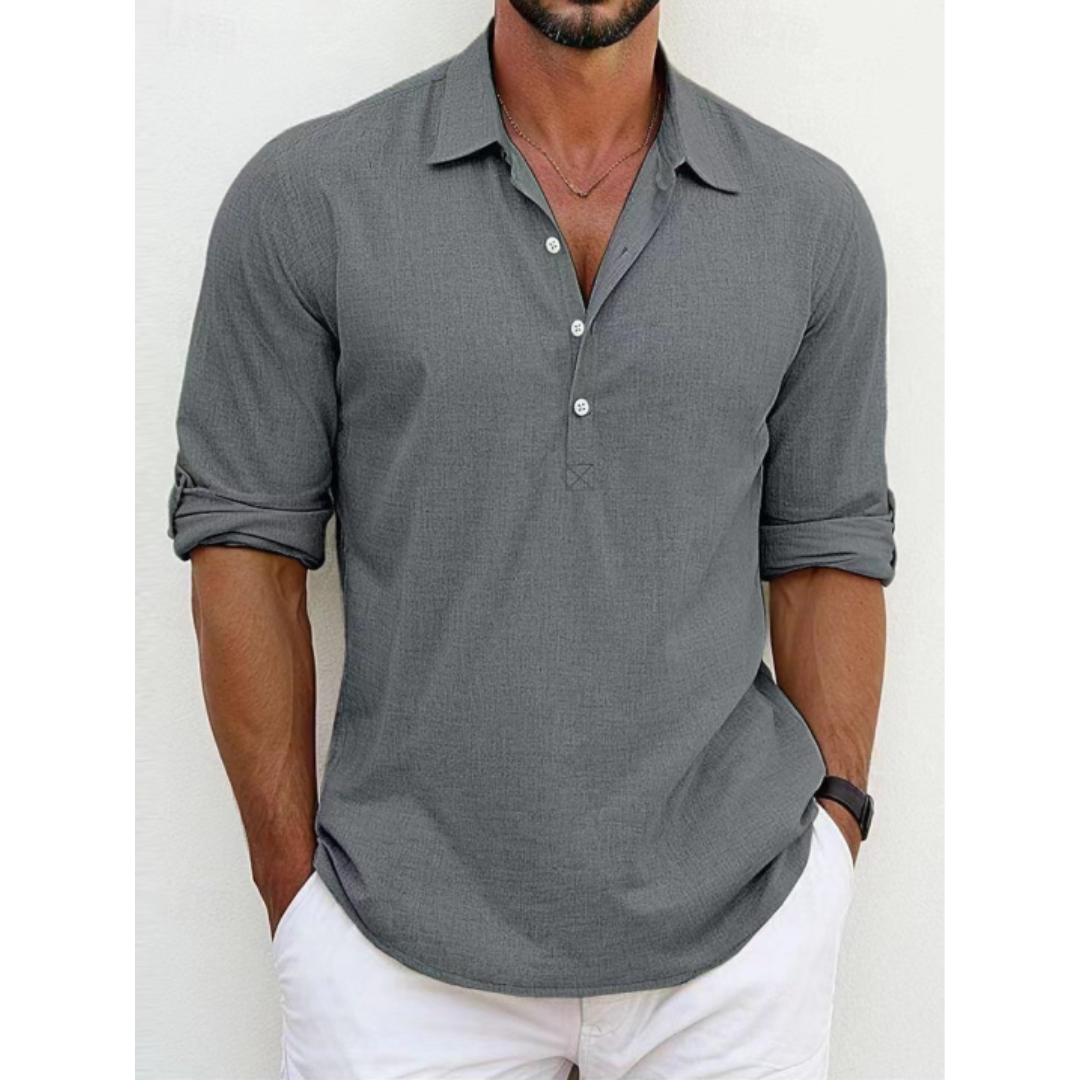 Classic Men's Long-Sleeve Casual Shirt