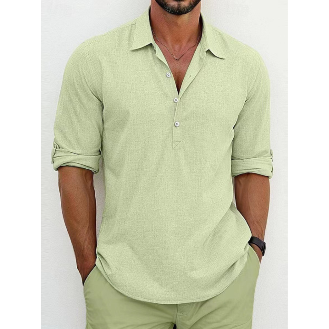 Classic Men's Long-Sleeve Casual Shirt - Luxivelle