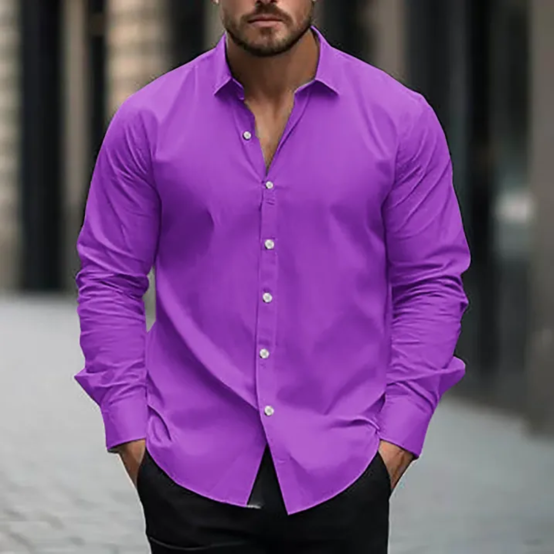 Bright Color Full Sleeve Mens Casual Shirt