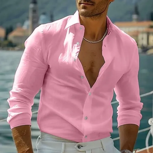 Bright Color Full Sleeve Mens Casual Shirt - Luxivelle