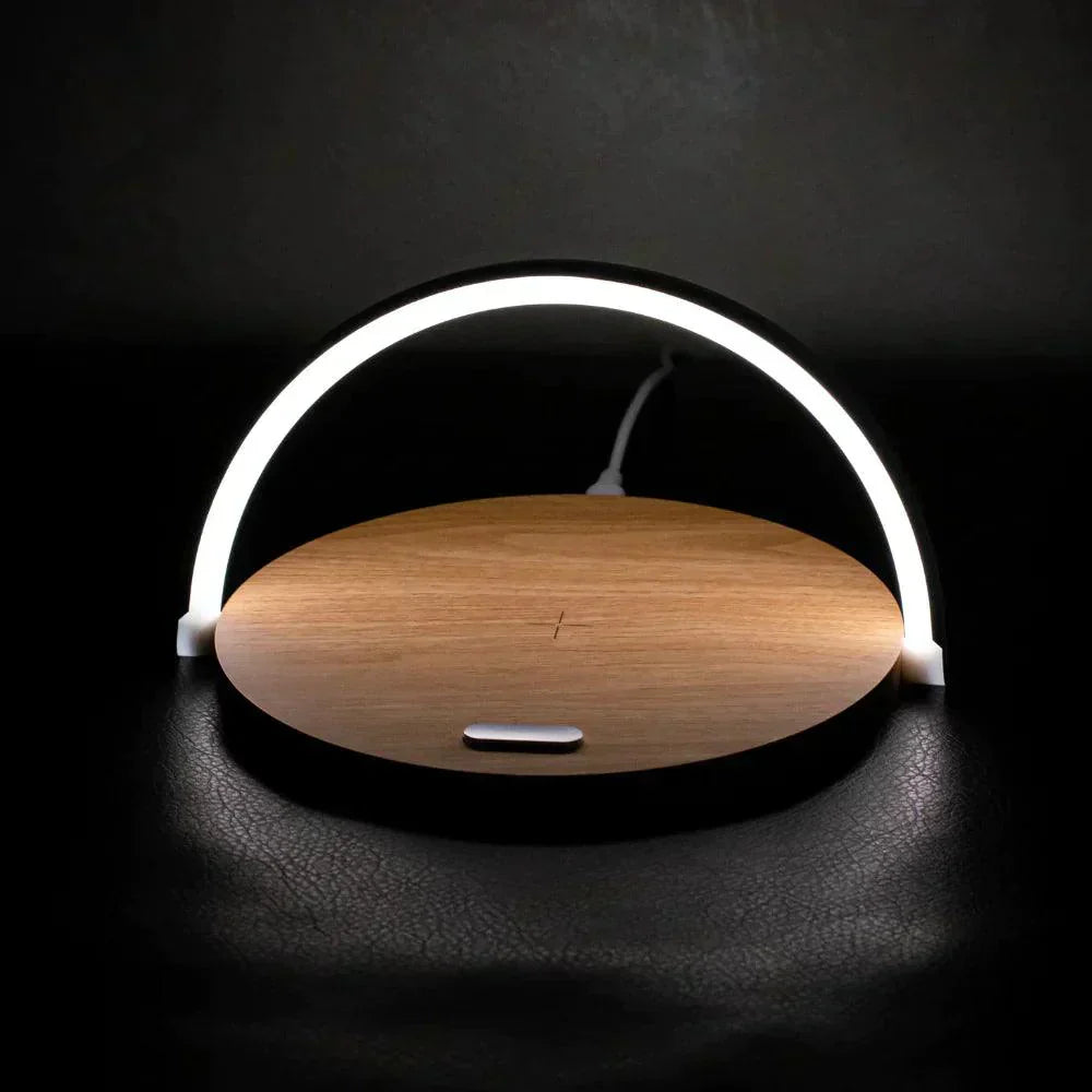 Compact 3-in-1 Wireless Charging Desk Lamp with Phone Holder