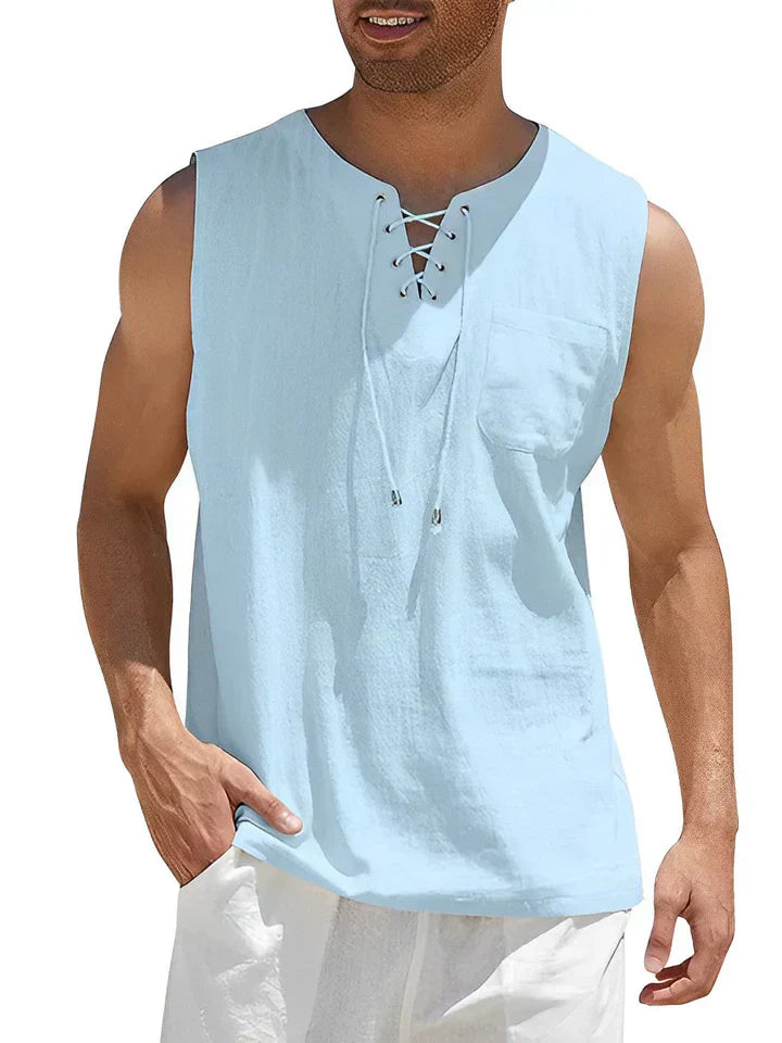 Men's Breathable Sleeveless Summer Tee Shirt