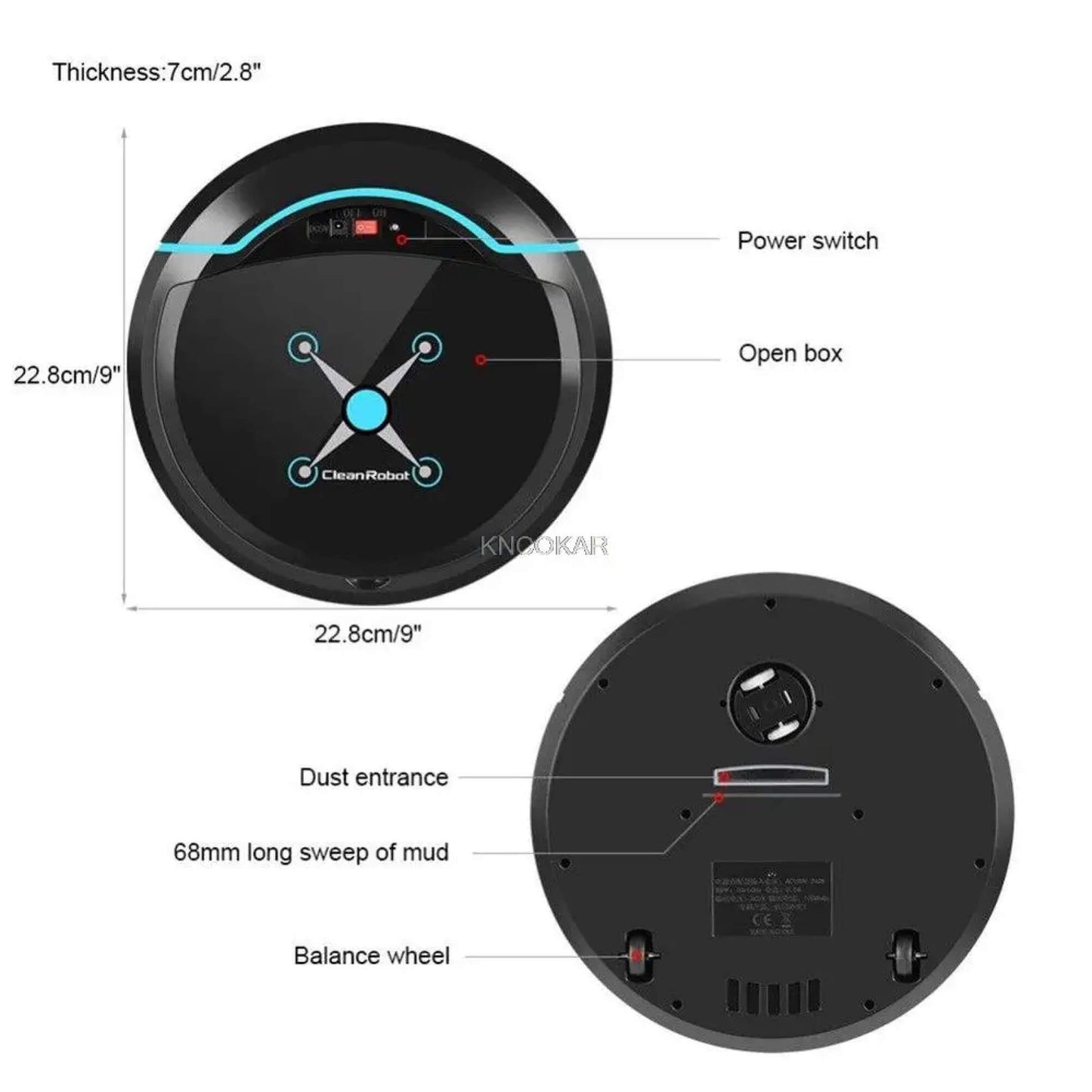 Ultra Quiet Automatic Robot Vacuum Mop Cleaner