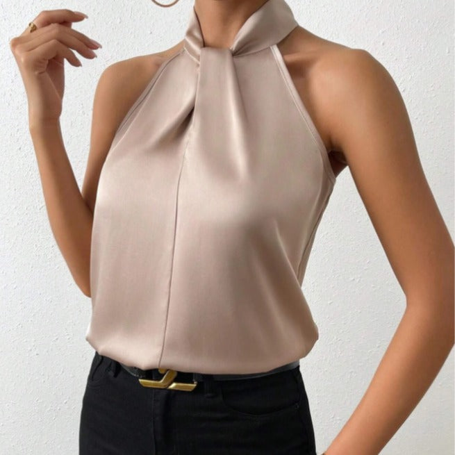 Vanna | Silk Knot Neck Top