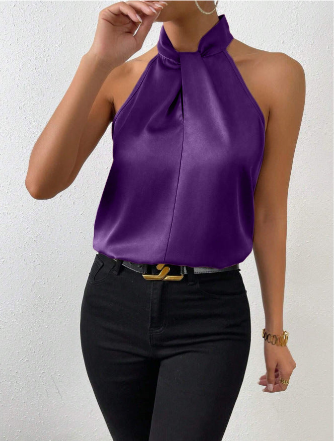 Vanna | Silk Knot Neck Top