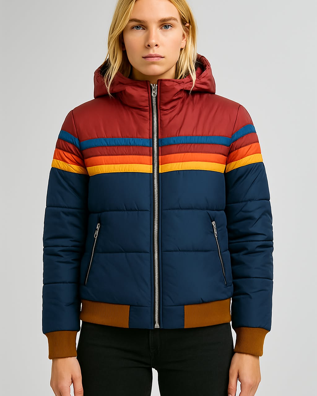 Colorful Classic Stripe Coat - Luxivelle