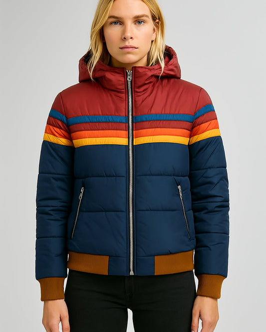 Colorful Classic Stripe Coat - Luxivelle
