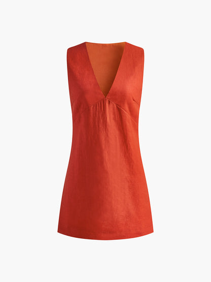 Nova | Summer Cocktail  Vibrant V-Neck Short Dress