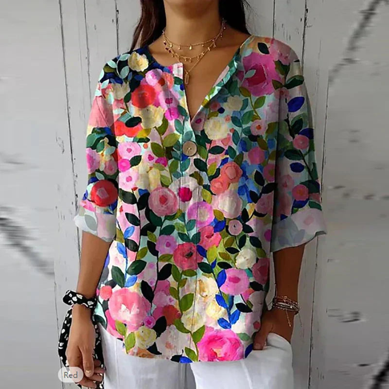 Ladies Pretty Flower Short Sleeve Top