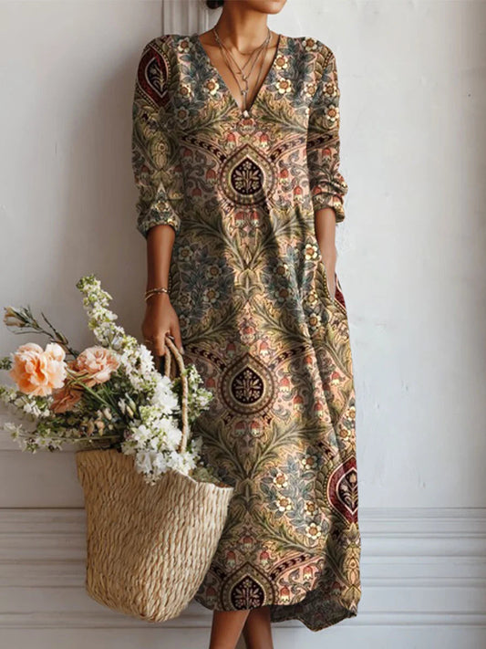 Classic Floral Print Summer Dress - Luxivelle