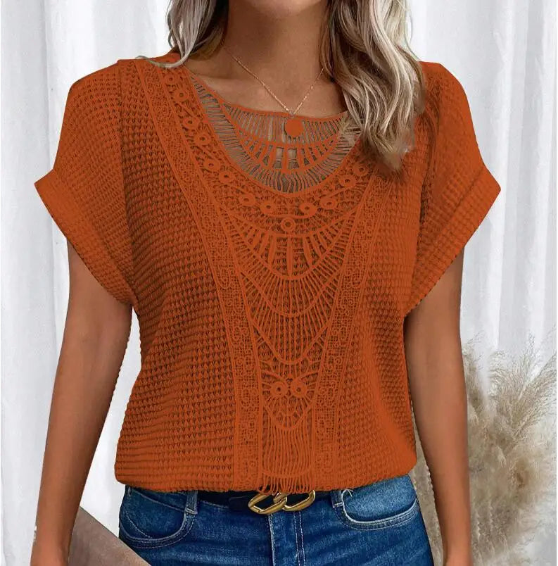 Vivienne | Ladies' Night Out Blouse with Lace Trim