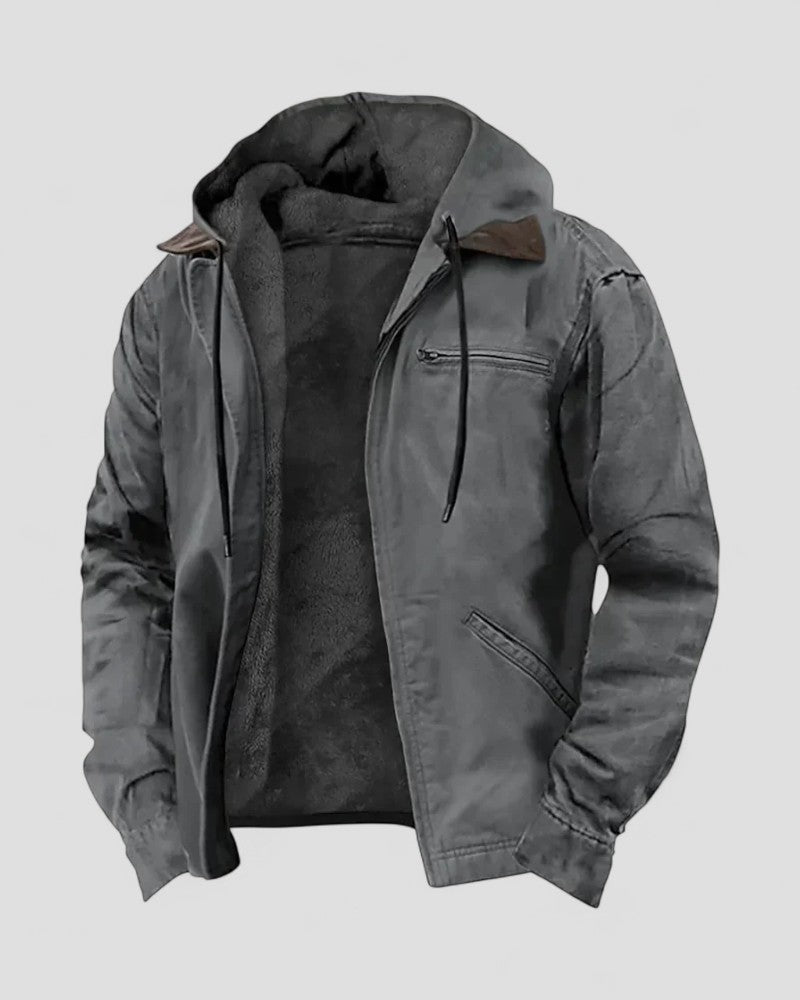 VogeLuxe | Fleece Lined Hooded Winter Jacket for Men 0