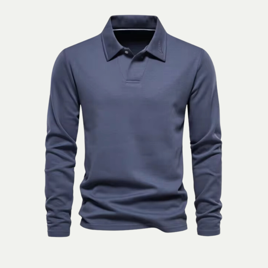 VogeLuxe | Men’s Athletic Long-Sleeve Polo 0