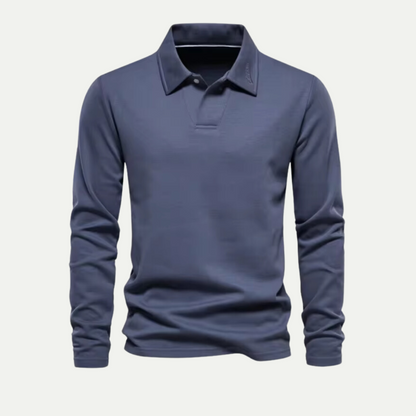 VogeLuxe | Men’s Athletic Long-Sleeve Polo 0