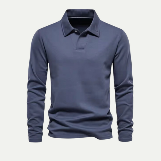 VogeLuxe | Men’s Athletic Long-Sleeve Polo 0