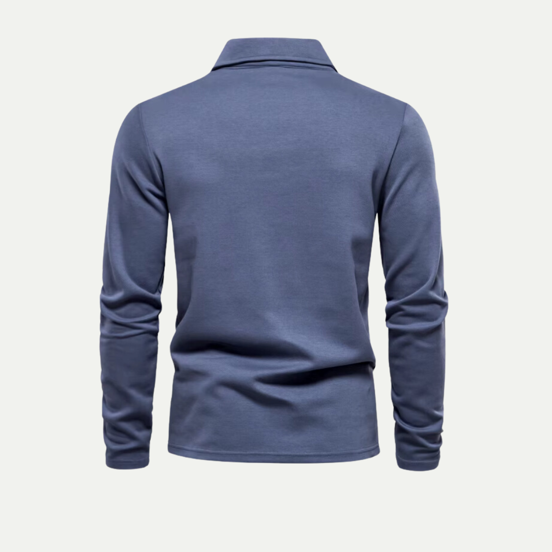 VogeLuxe | Men’s Athletic Long-Sleeve Polo 1