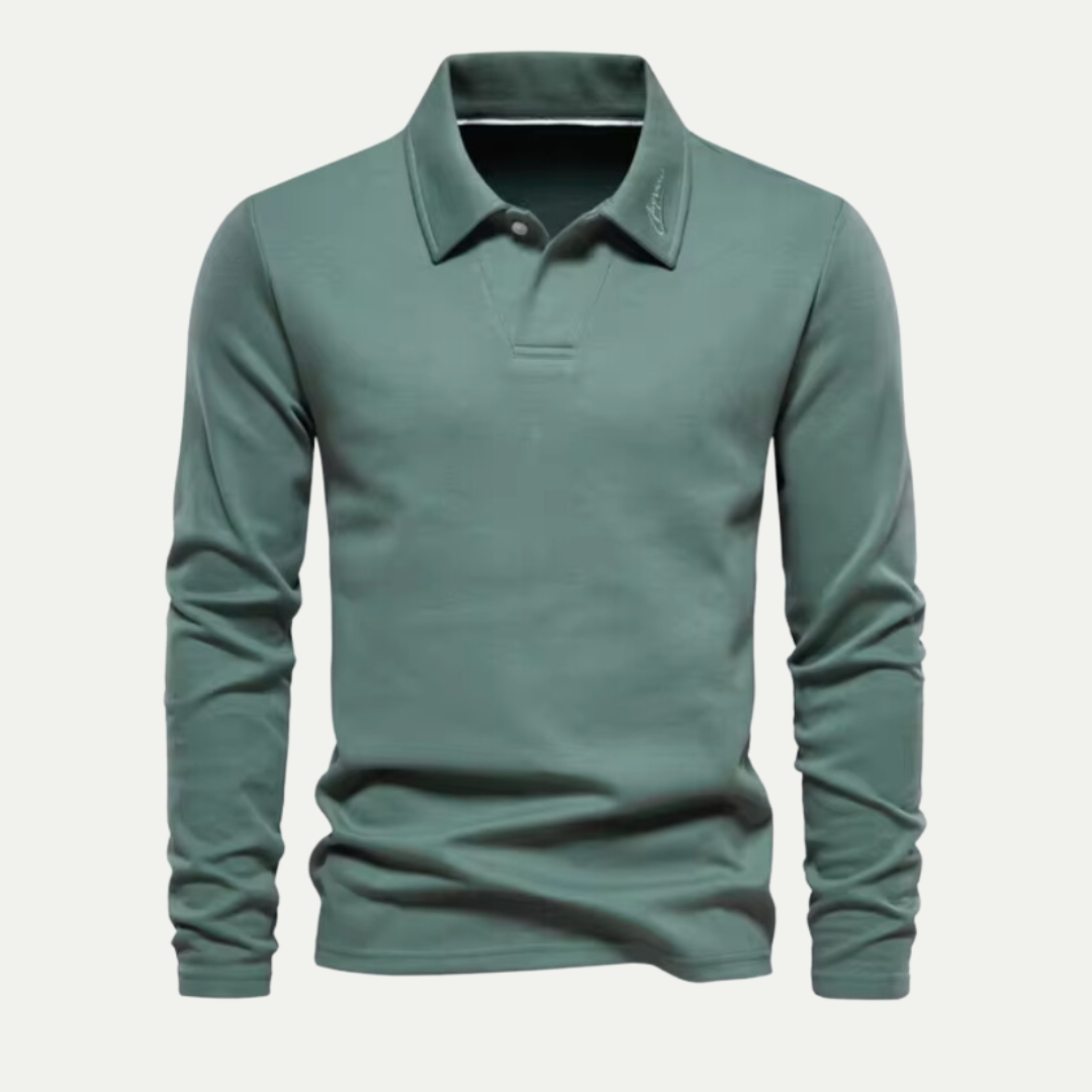 VogeLuxe | Men’s Athletic Long-Sleeve Polo 2