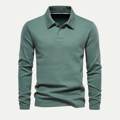 VogeLuxe | Men’s Athletic Long-Sleeve Polo 2
