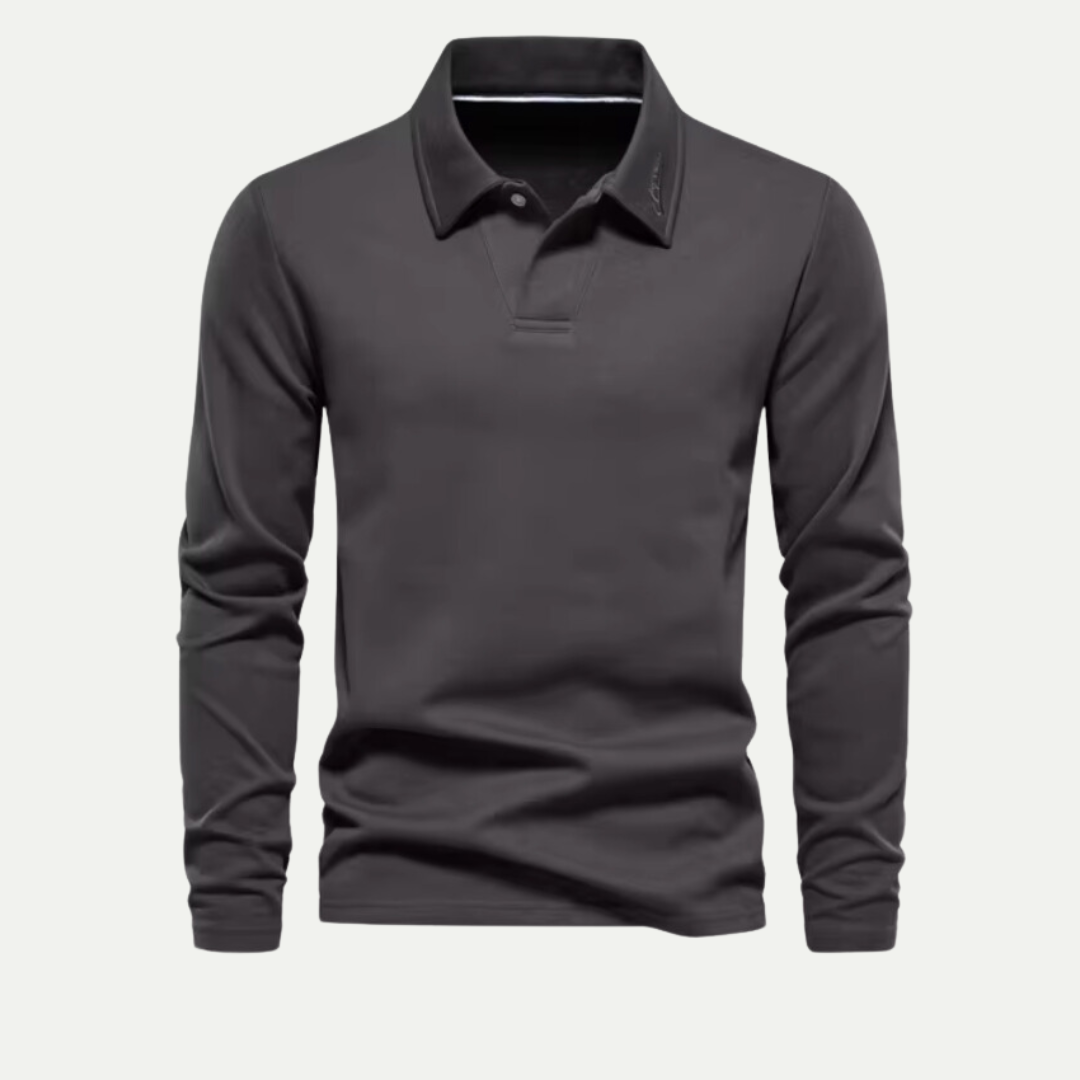 VogeLuxe | Men’s Athletic Long-Sleeve Polo 4