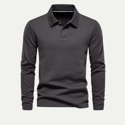 VogeLuxe | Men’s Athletic Long-Sleeve Polo 4