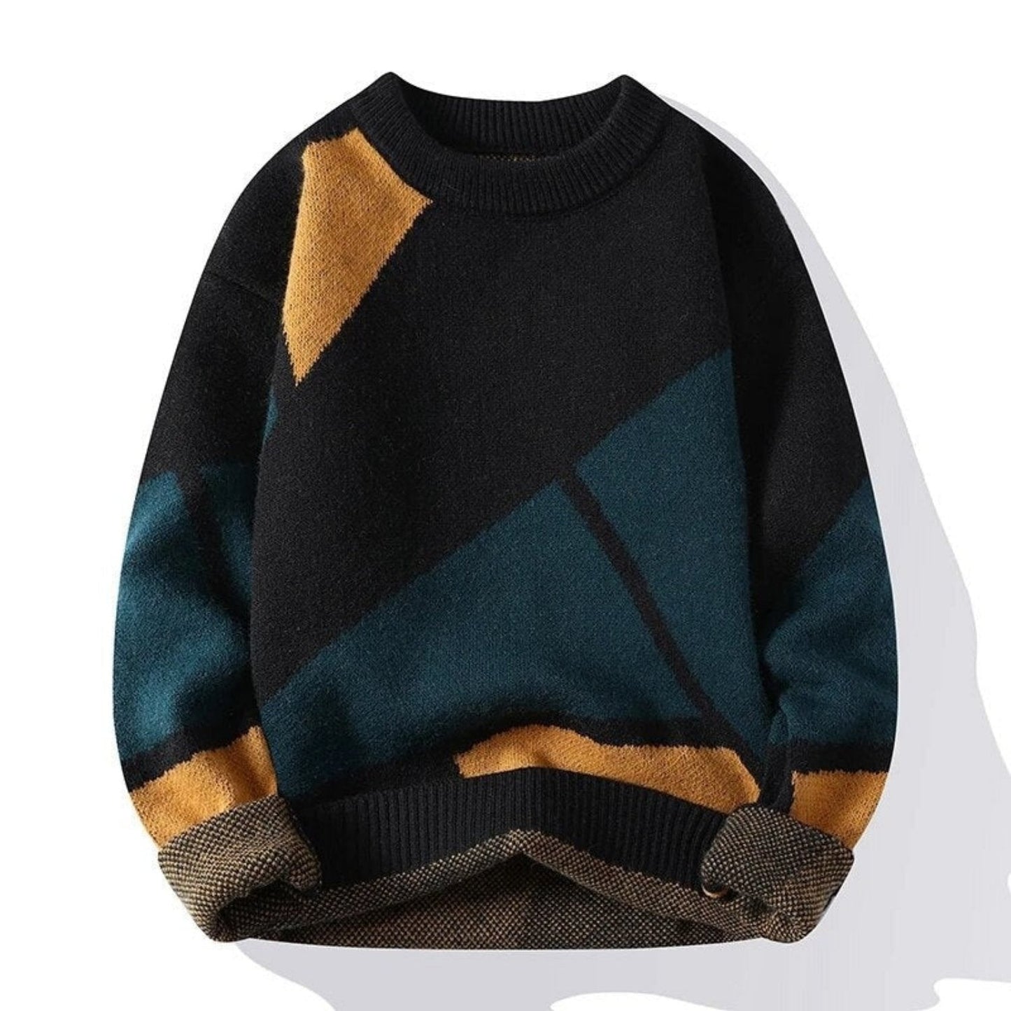 VogeLuxe | Men’s Bold Color-Block Crewneck Sweater 0