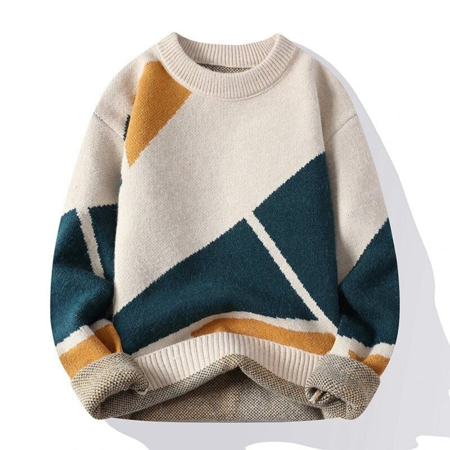 VogeLuxe | Men’s Bold Color-Block Crewneck Sweater 1