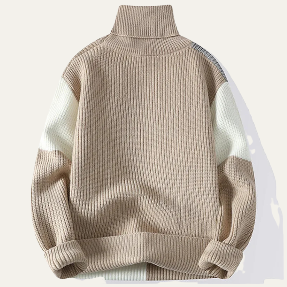 VogeLuxe | Men’s Bold Colorblock Turtleneck Sweater 1