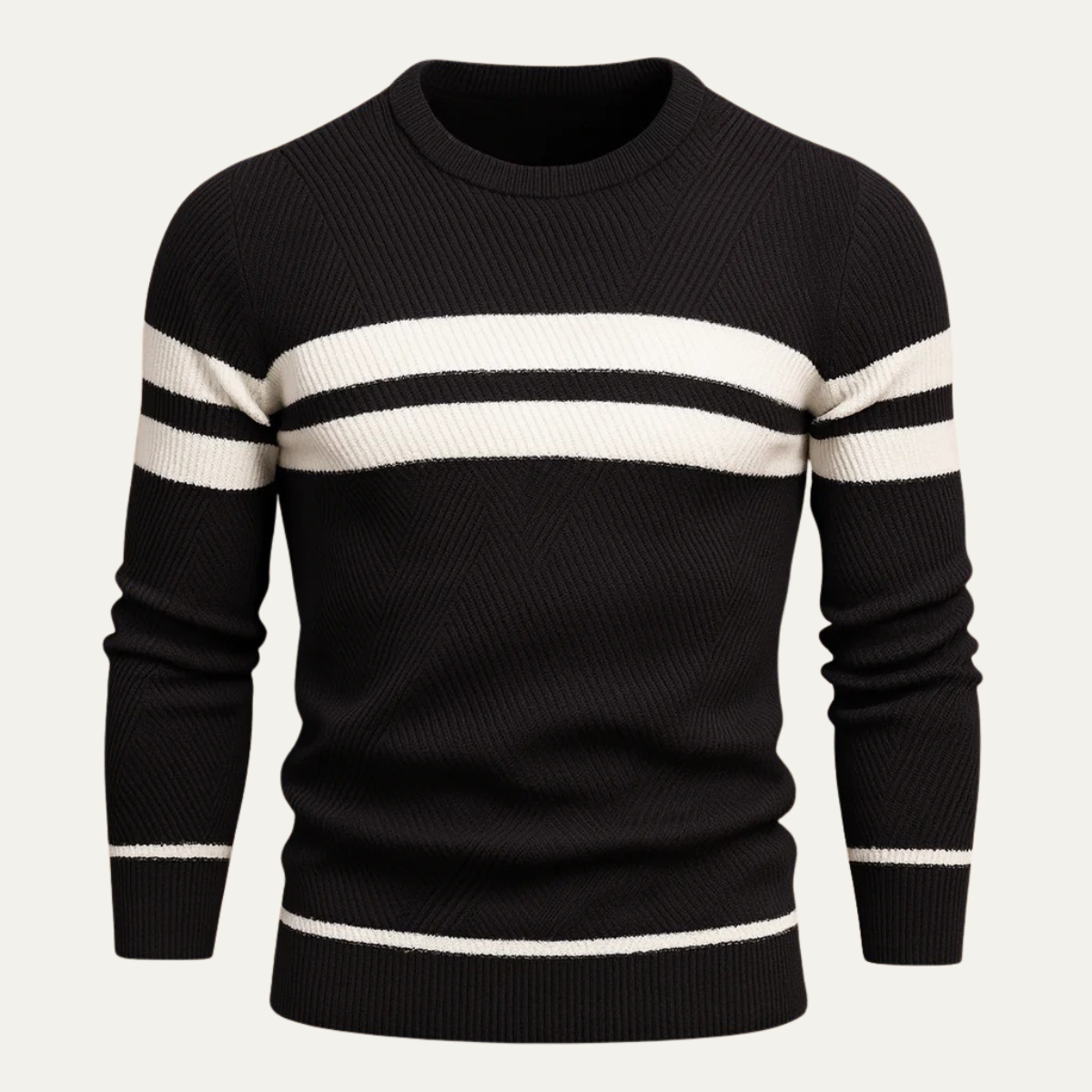 VogeLuxe | Men’s Bold Stripe Crewneck Sweater 2