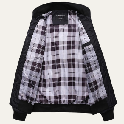 VogeLuxe | Men’s Bomber Jacket with Stand Collar 1