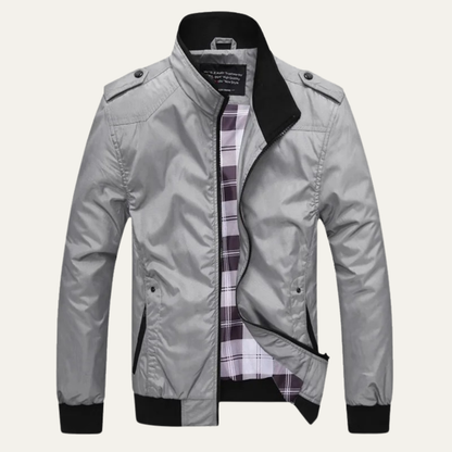 VogeLuxe | Men’s Bomber Jacket with Stand Collar 12