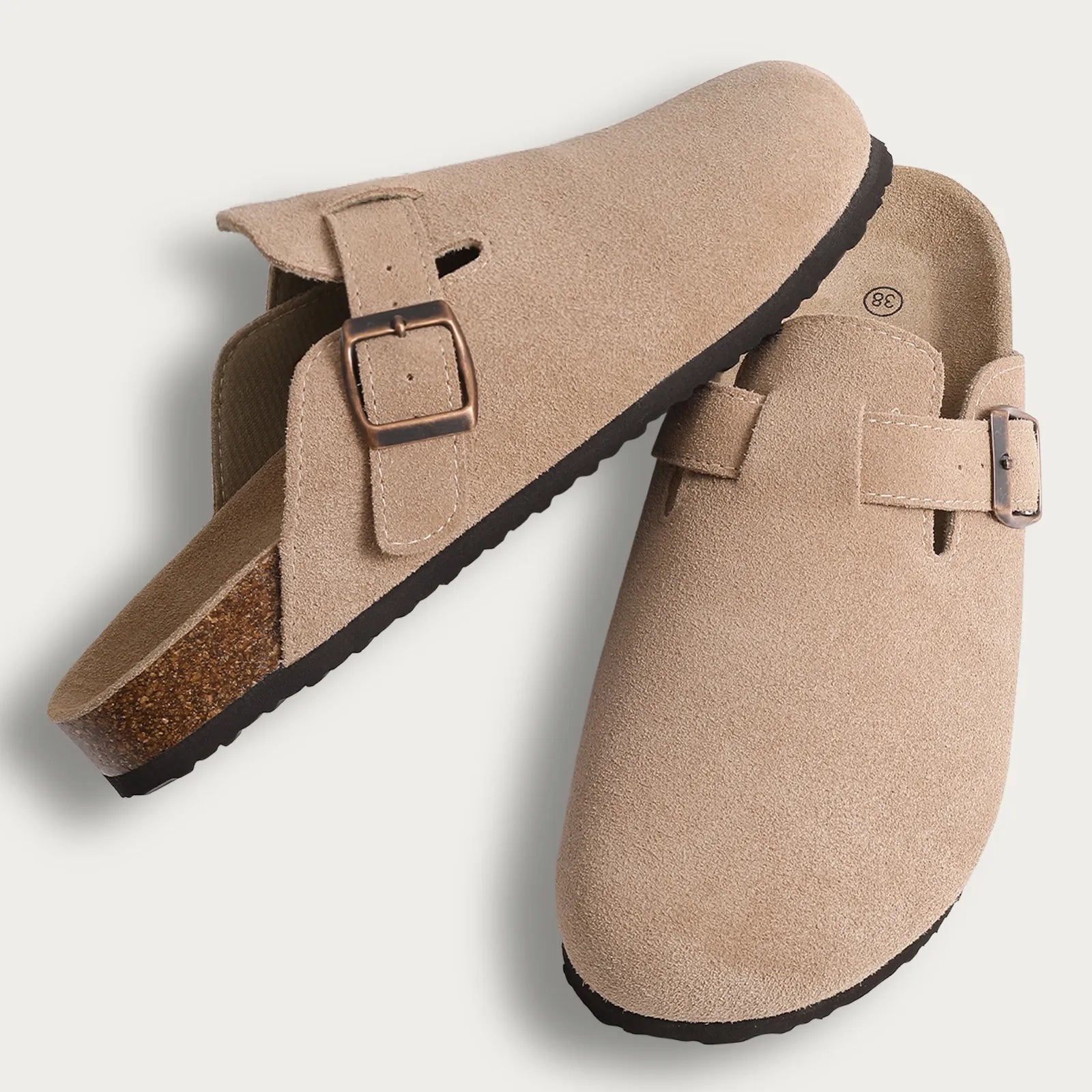 VogeLuxe | Men’s Buckled Cork Footbed Mule Clogs 1