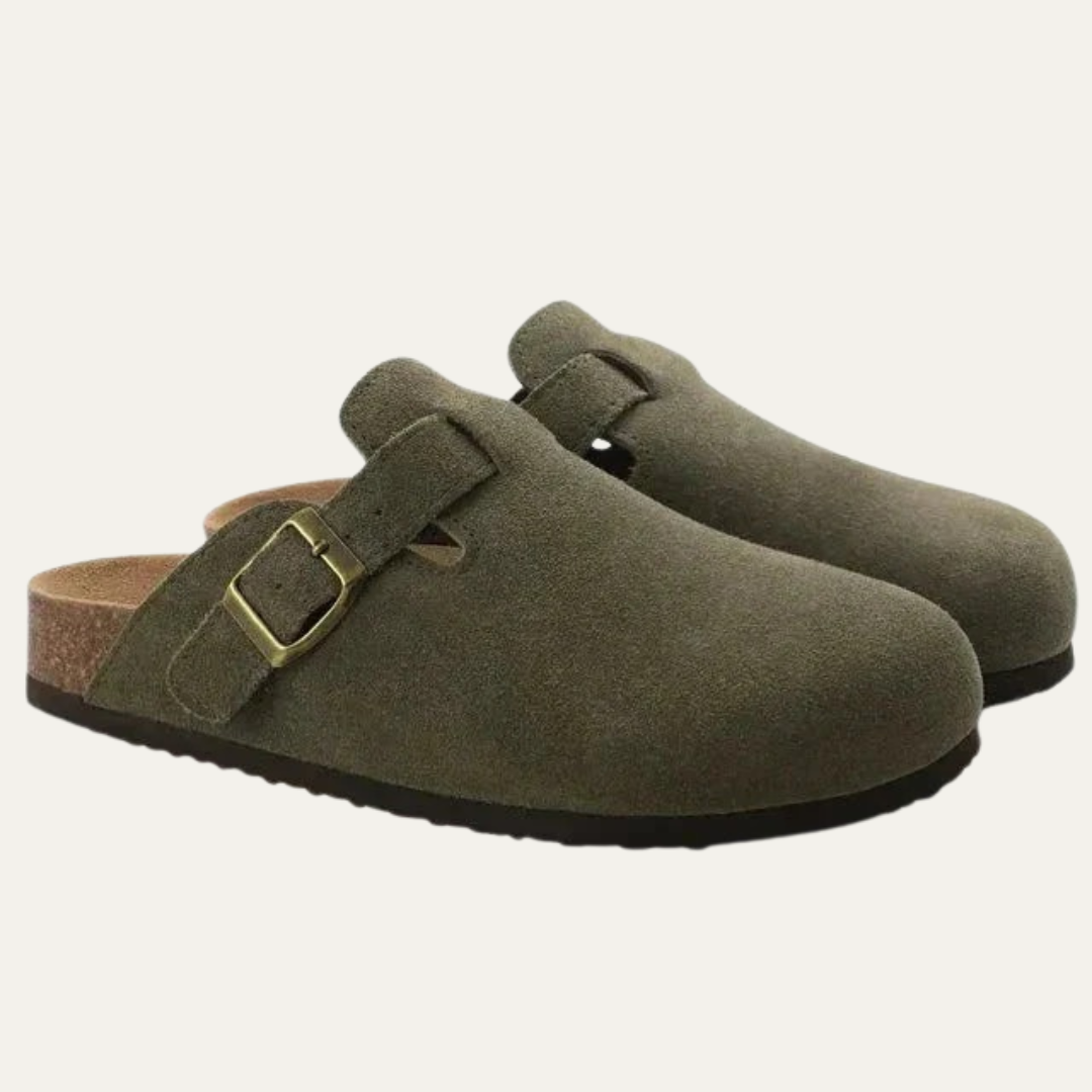 VogeLuxe | Men’s Buckled Cork Footbed Mule Clogs 8