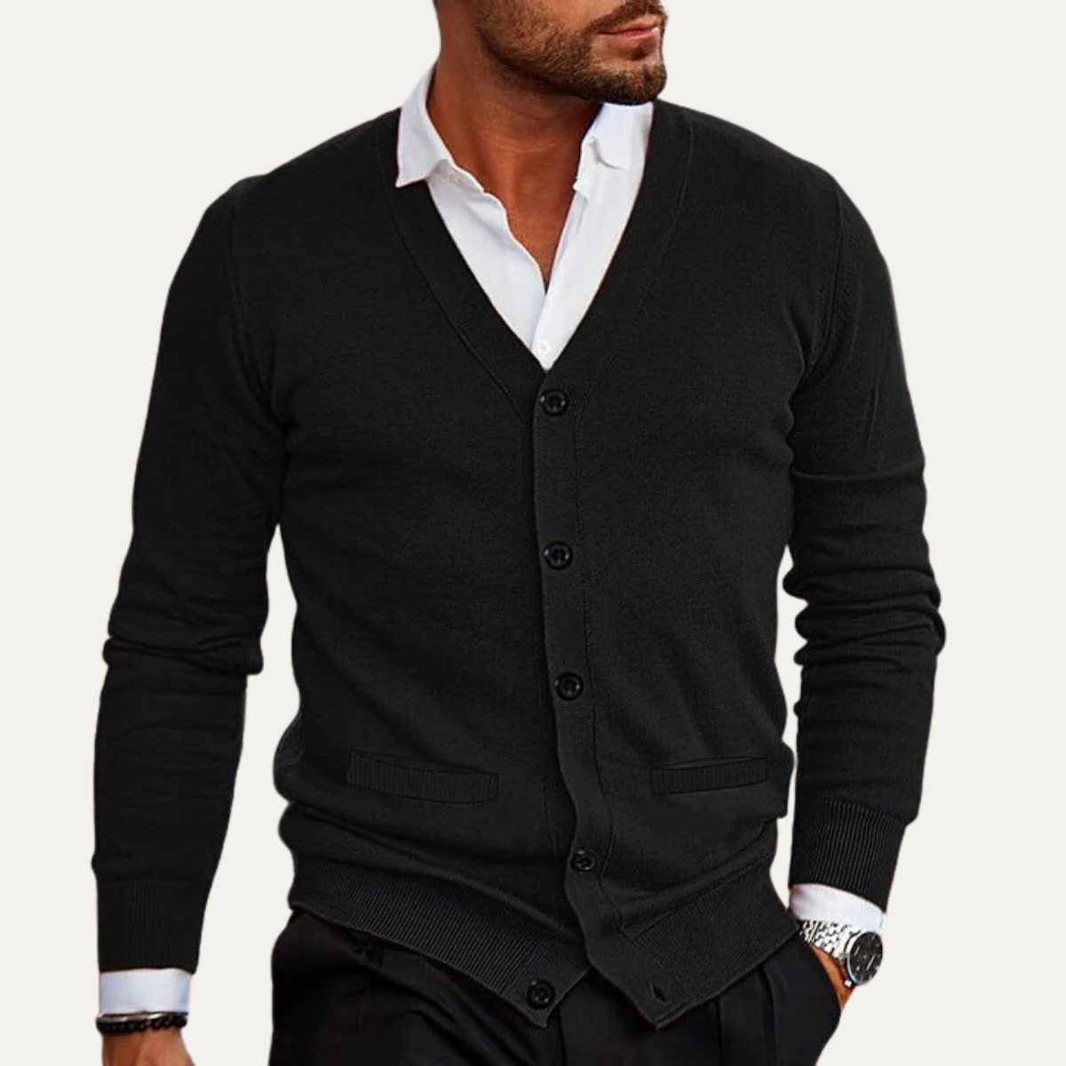 VogeLuxe | Men’s Button-Down Cardigan Sweater 0